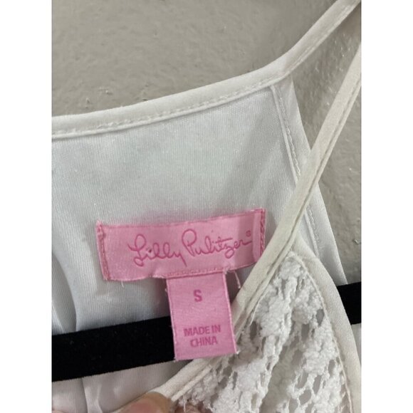 Lilly Pulitzer chic Top Womens Reema Lace Halter Top in Resort White Size small - Picture 5 of 10